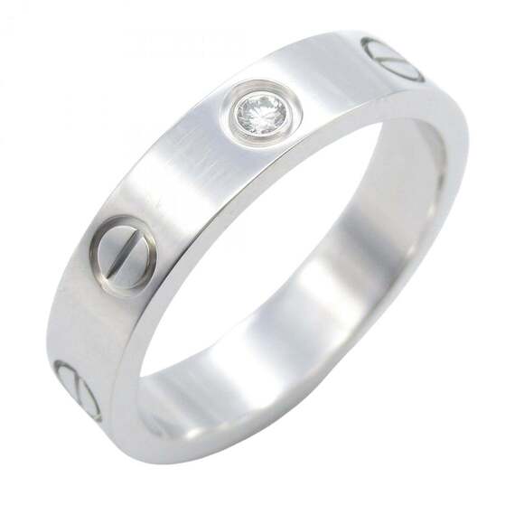 CARTIER 18k Silver Diamond Love Ring - Picture 1 of 8
